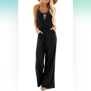 Black Women's Wide Leg Flowy Jumpsuit/Romper